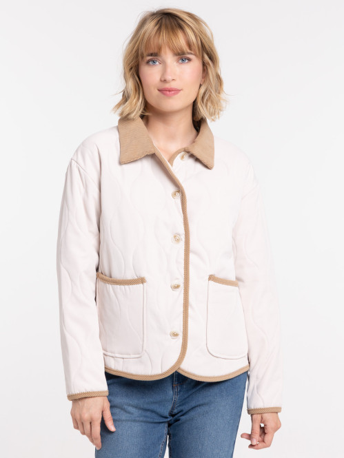 Doudoune col velours femme