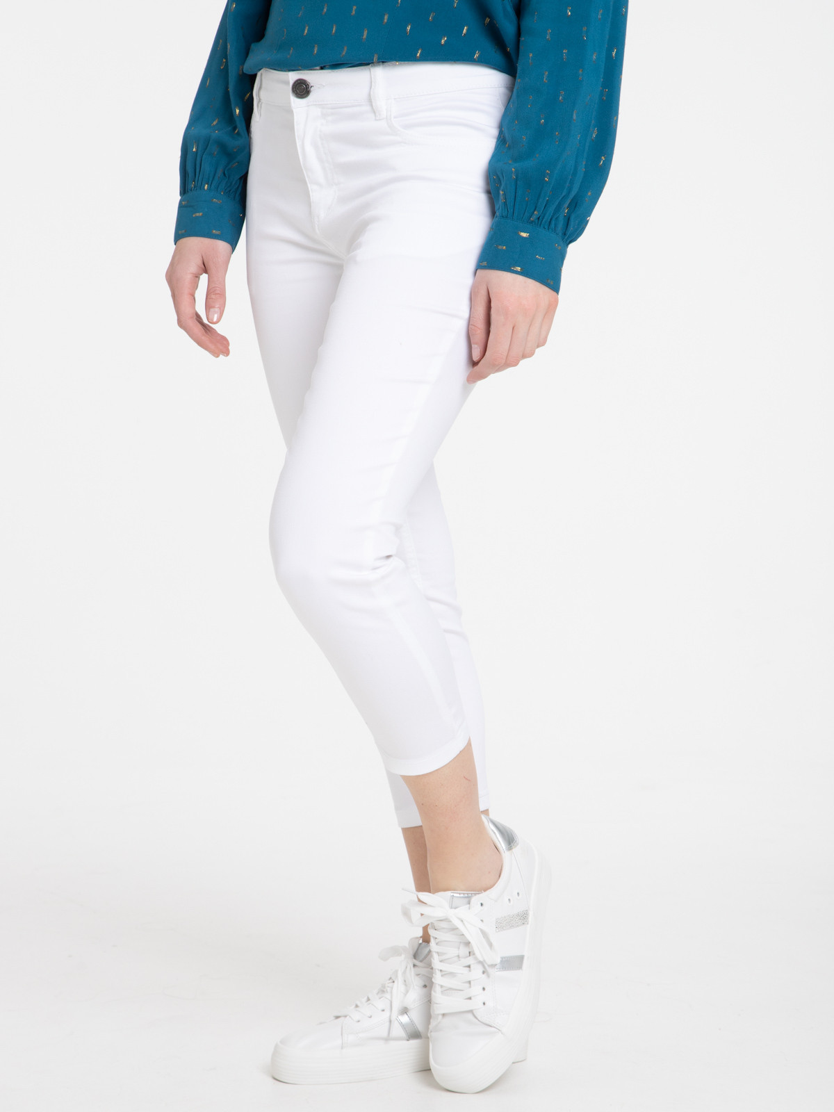 Pantacourt blanc femme