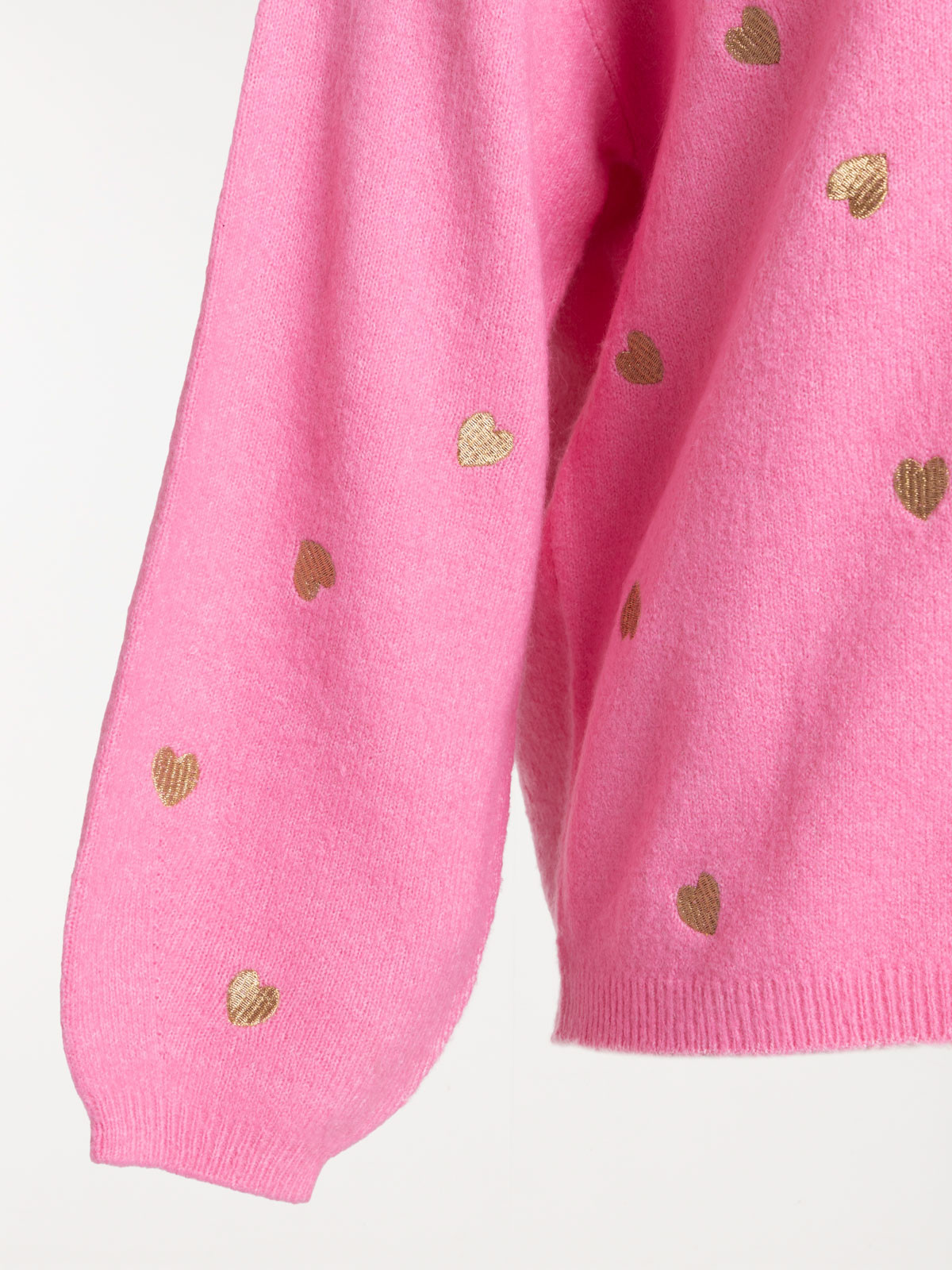 Pull coeurs brodés grande taille femme