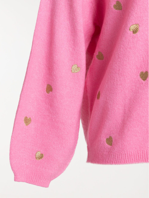 Pull coeurs brodés grande...