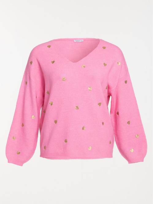 Pull coeurs brodés grande...