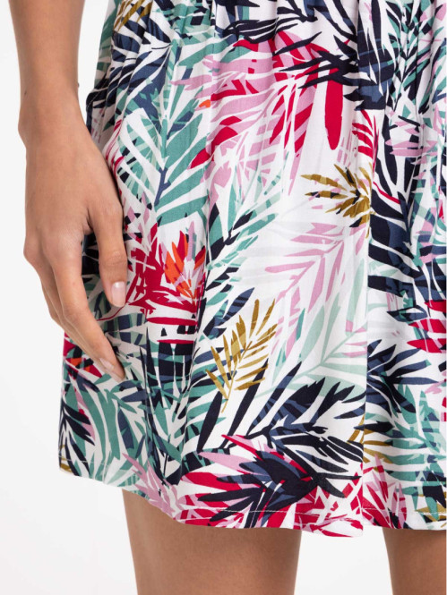 Jupe motif feuillage femme