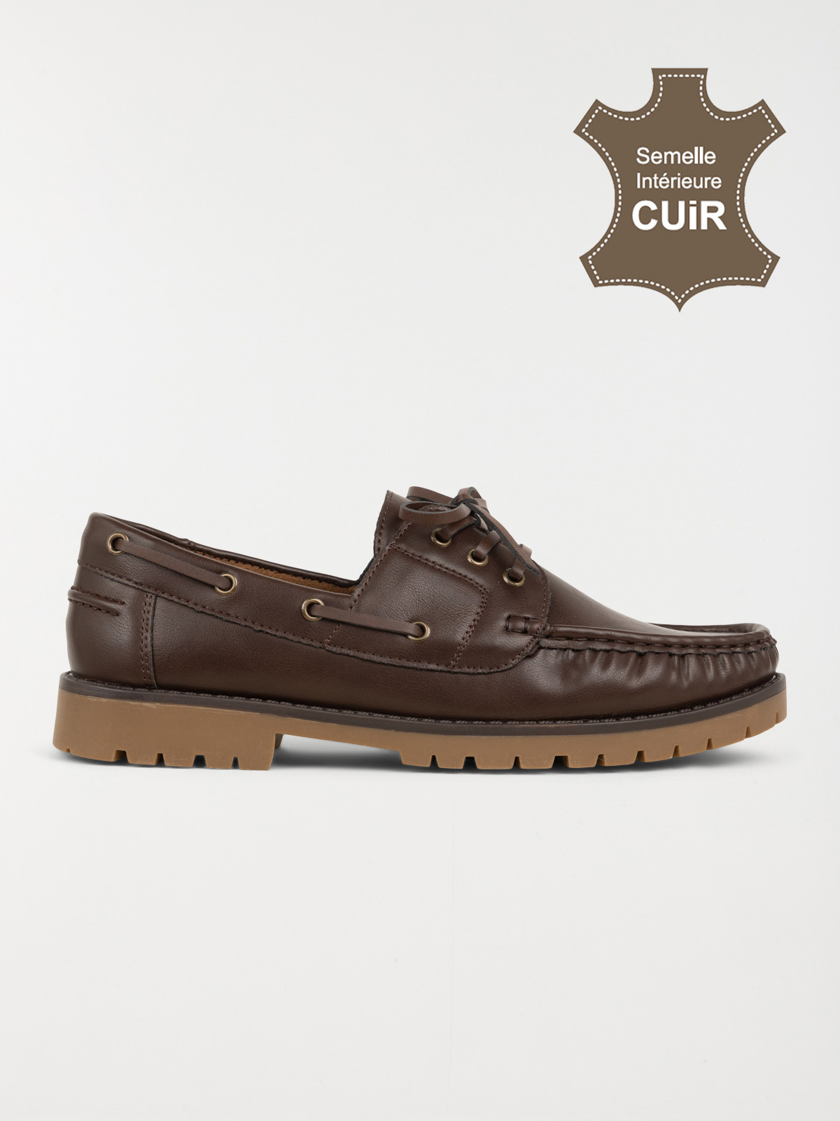 Chaussure bateau marron homme (40-45)