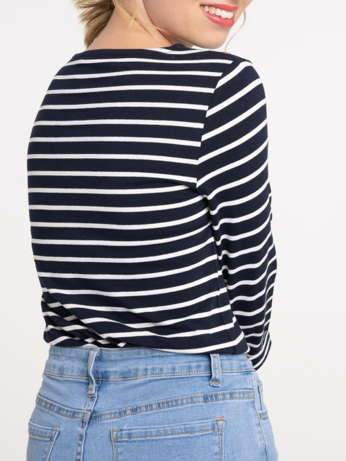 T-shirt manches 3/4 rayées femme T-shirt manches 3/4 rayées femme