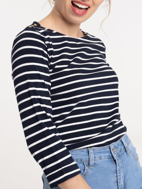 T-shirt manches 3/4 rayées femme T-shirt manches 3/4 rayées femme