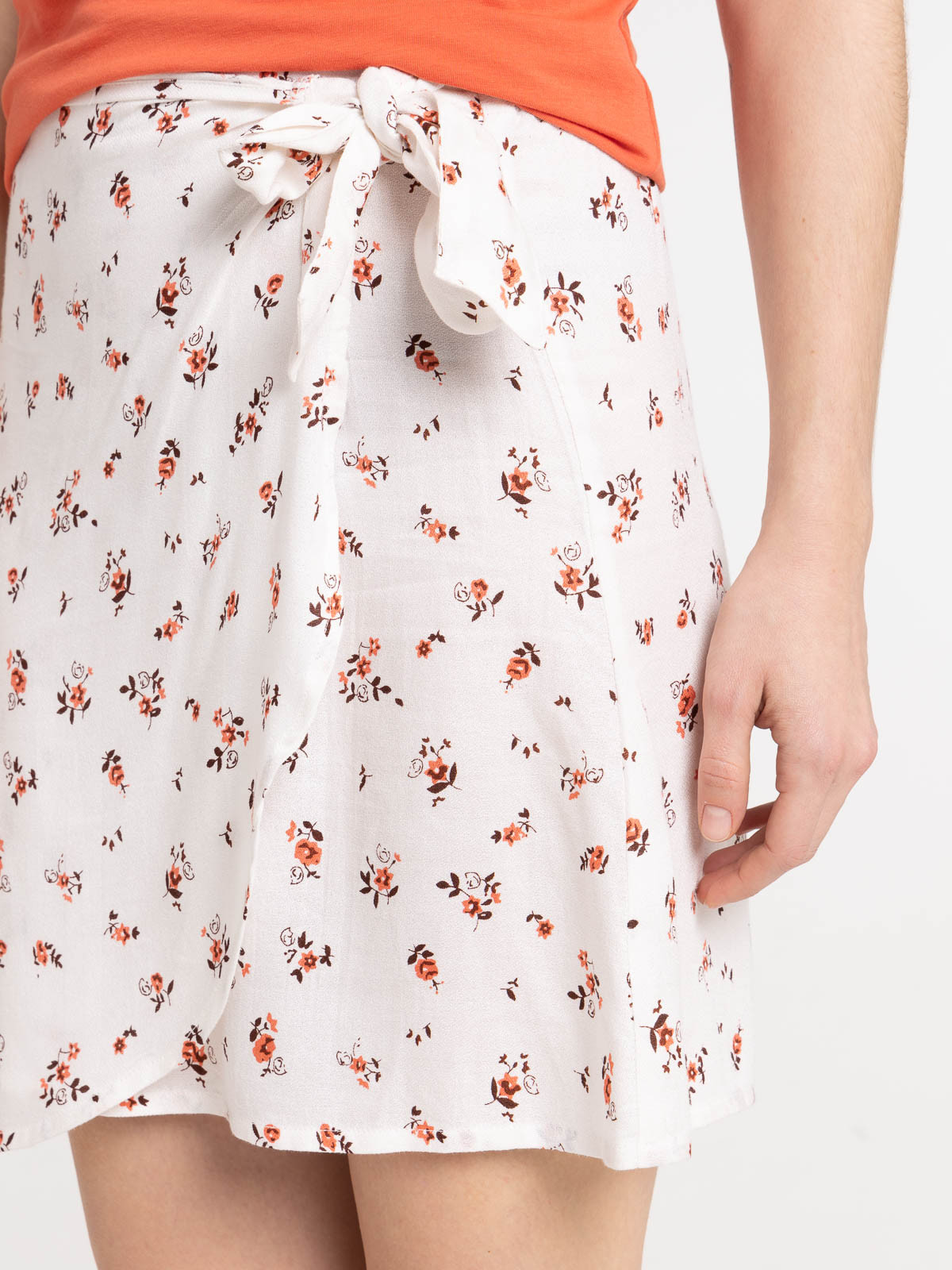 Jupe fleurie à nouer femme