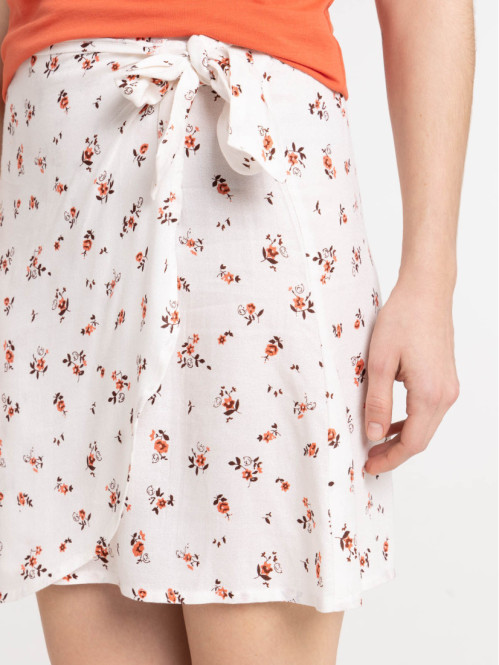 Jupe fleurie à nouer femme