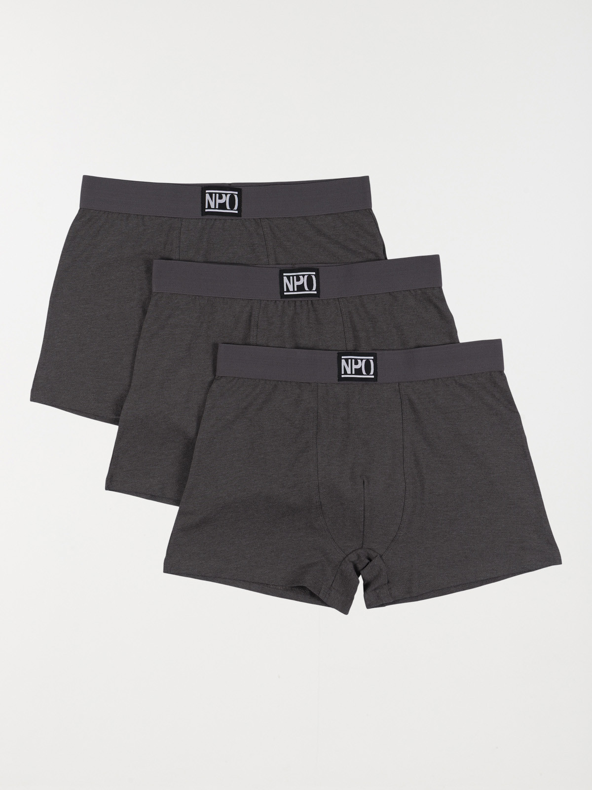 Lot de 3 boxers gris chiné homme Lot de 3 boxers gris chiné homme