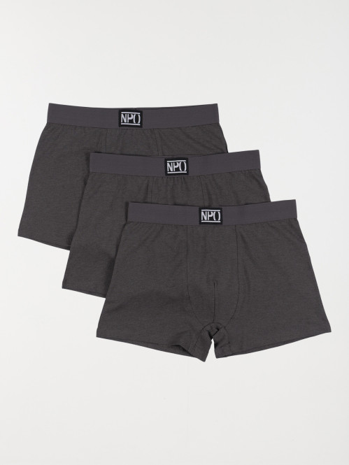 Lot de 3 boxers gris chiné...