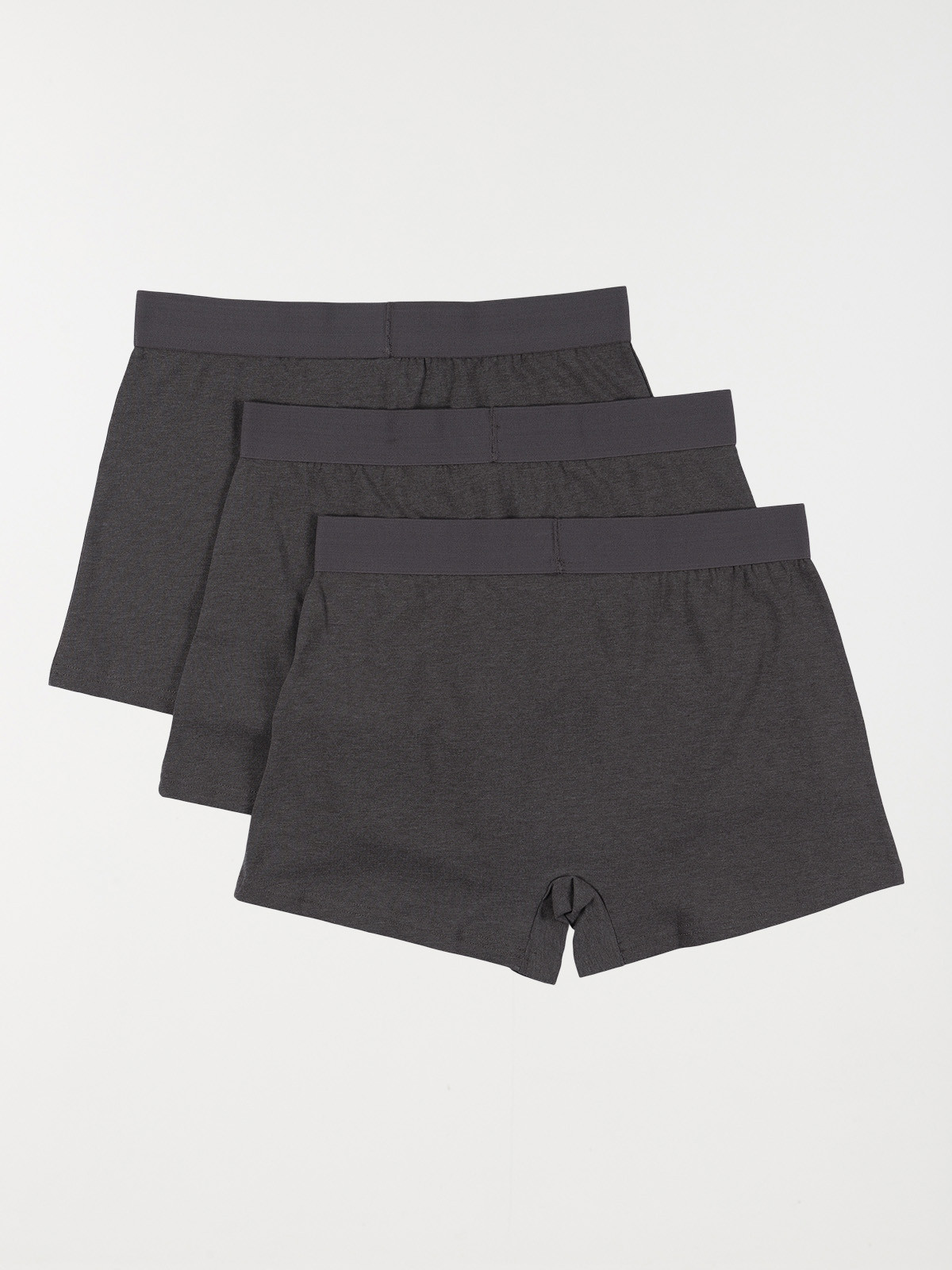Lot de 3 boxers gris chiné homme Lot de 3 boxers gris chiné homme