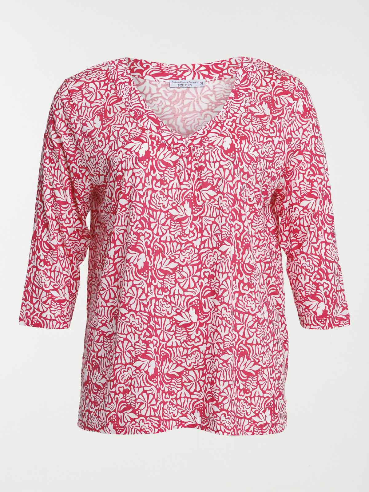 T-shirt col V grande taille femme