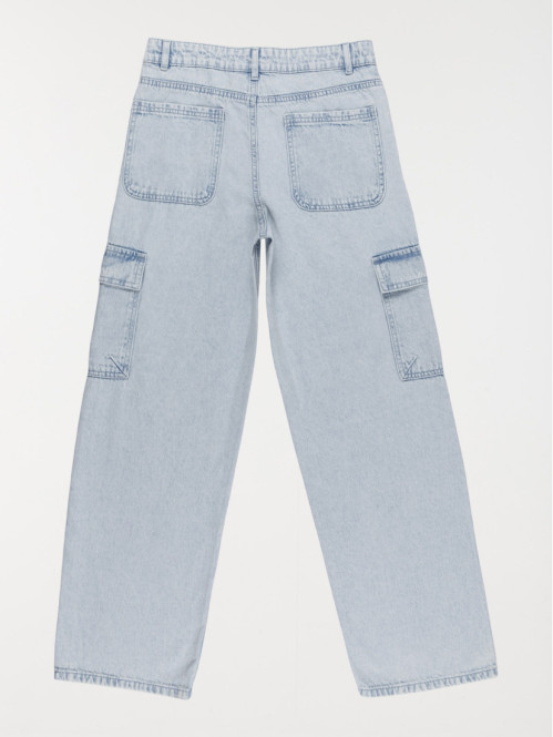 Jean cargo wide leg fille...