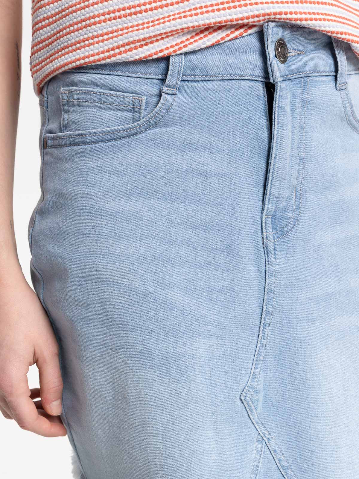 Jupe denim bleached femme