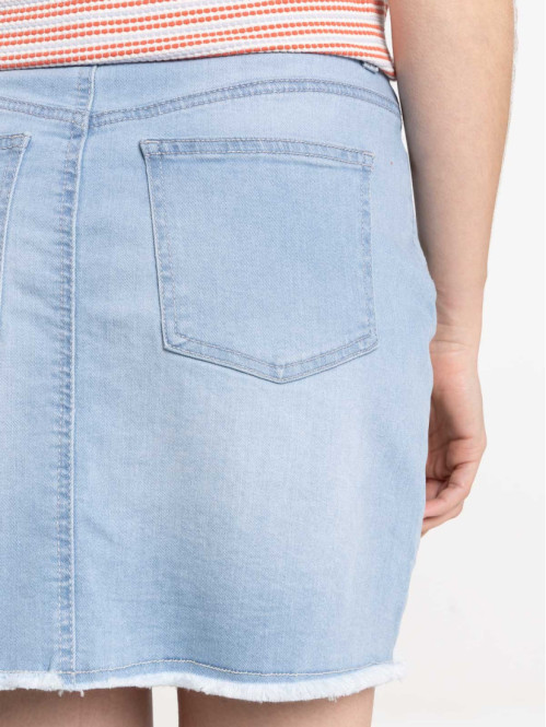 Jupe denim bleached femme