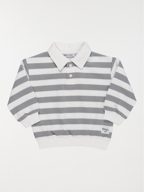 Sweat polo rayé garçon (3-36M)