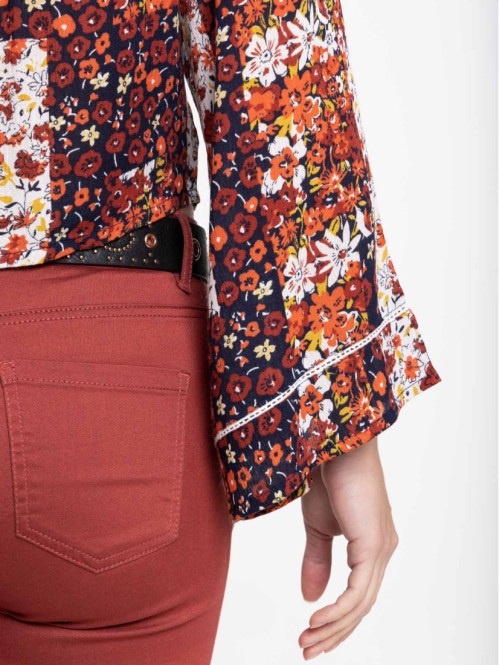 Chemise fleurie manches...