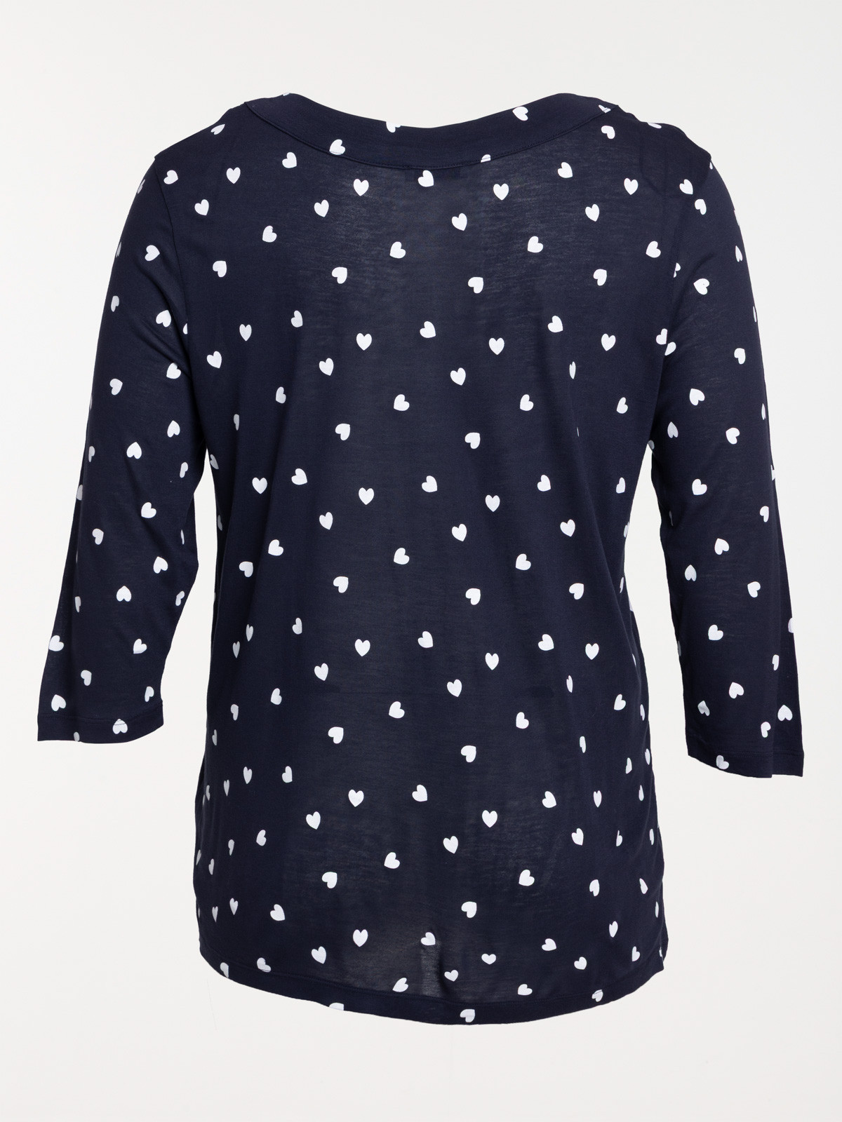 T-shirt col V coeurs grande taille femme