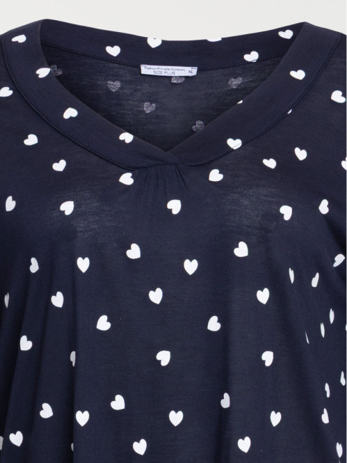 T-shirt col V coeurs grande...