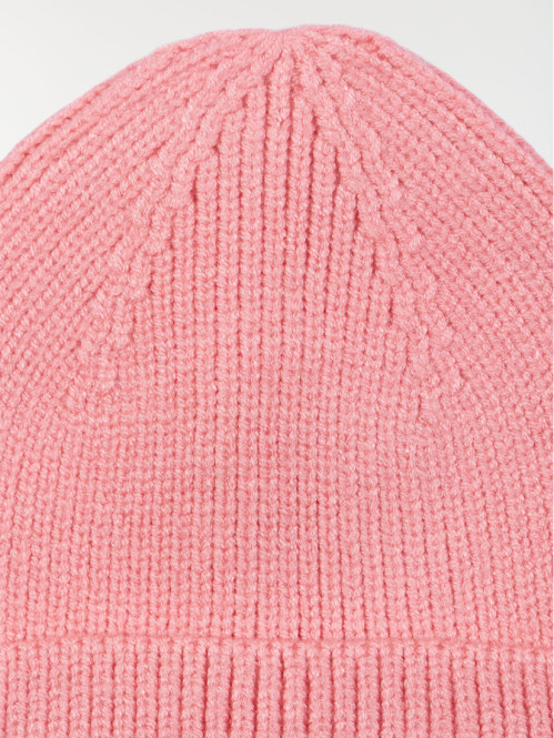 Bonnet revers rose fille