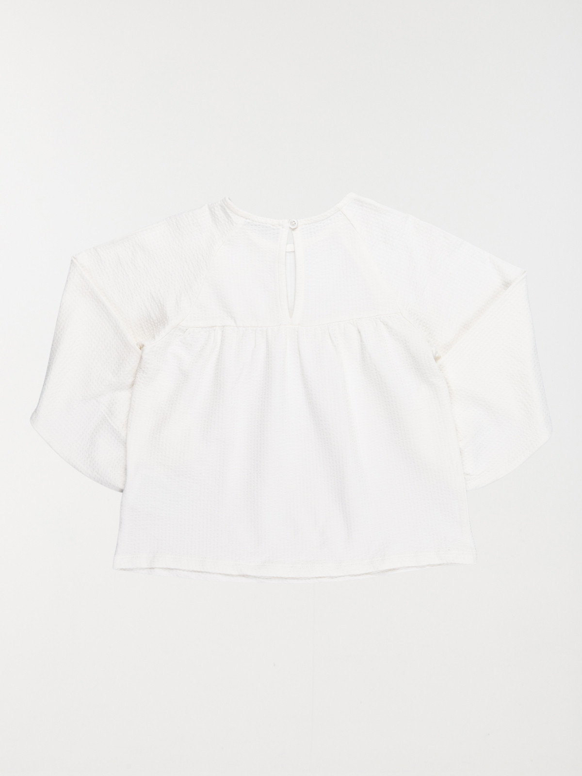 Tee-shirt écru bouton dos fille (3-12A)