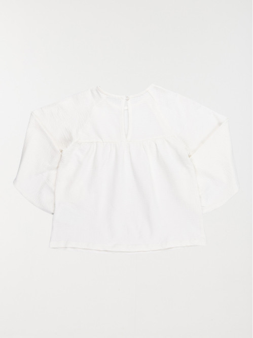 Tee-shirt écru bouton dos...