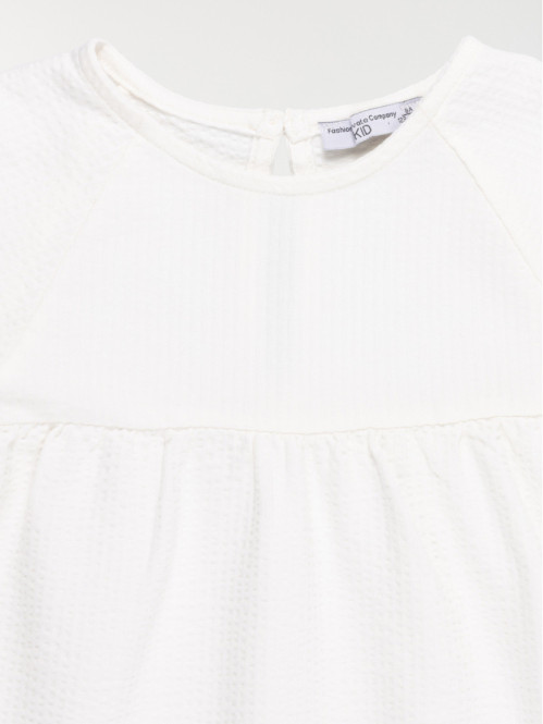 Tee-shirt écru bouton dos...