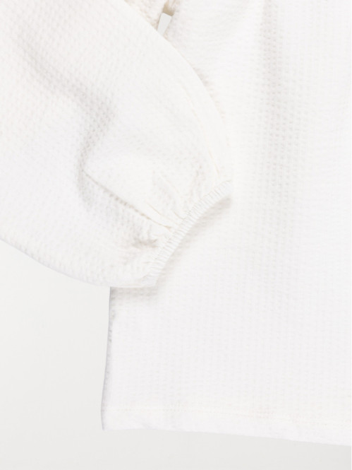 Tee-shirt écru bouton dos...