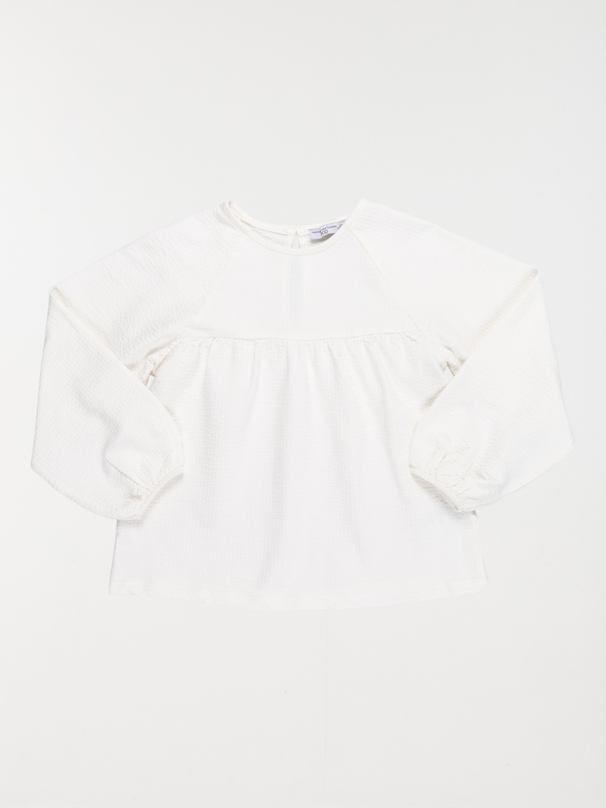 Tee-shirt écru bouton dos fille (3-12A)