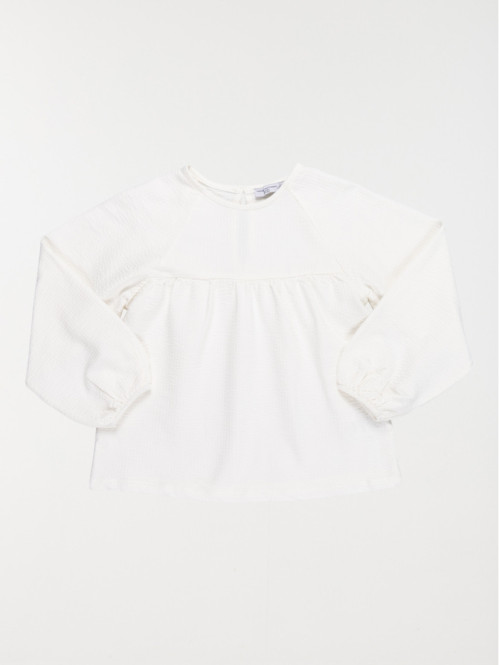 Tee-shirt écru bouton dos...