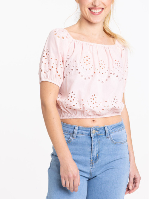 Blouse broderie anglaise femme