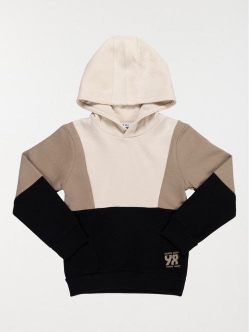 Sweat à capuche tricolore...