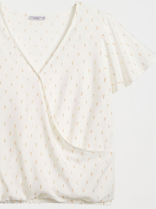 Blouse blanche imprimée femme Blouse blanche imprimée femme