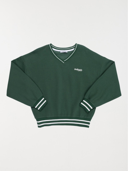 Sweat col V fille (XXS-M)