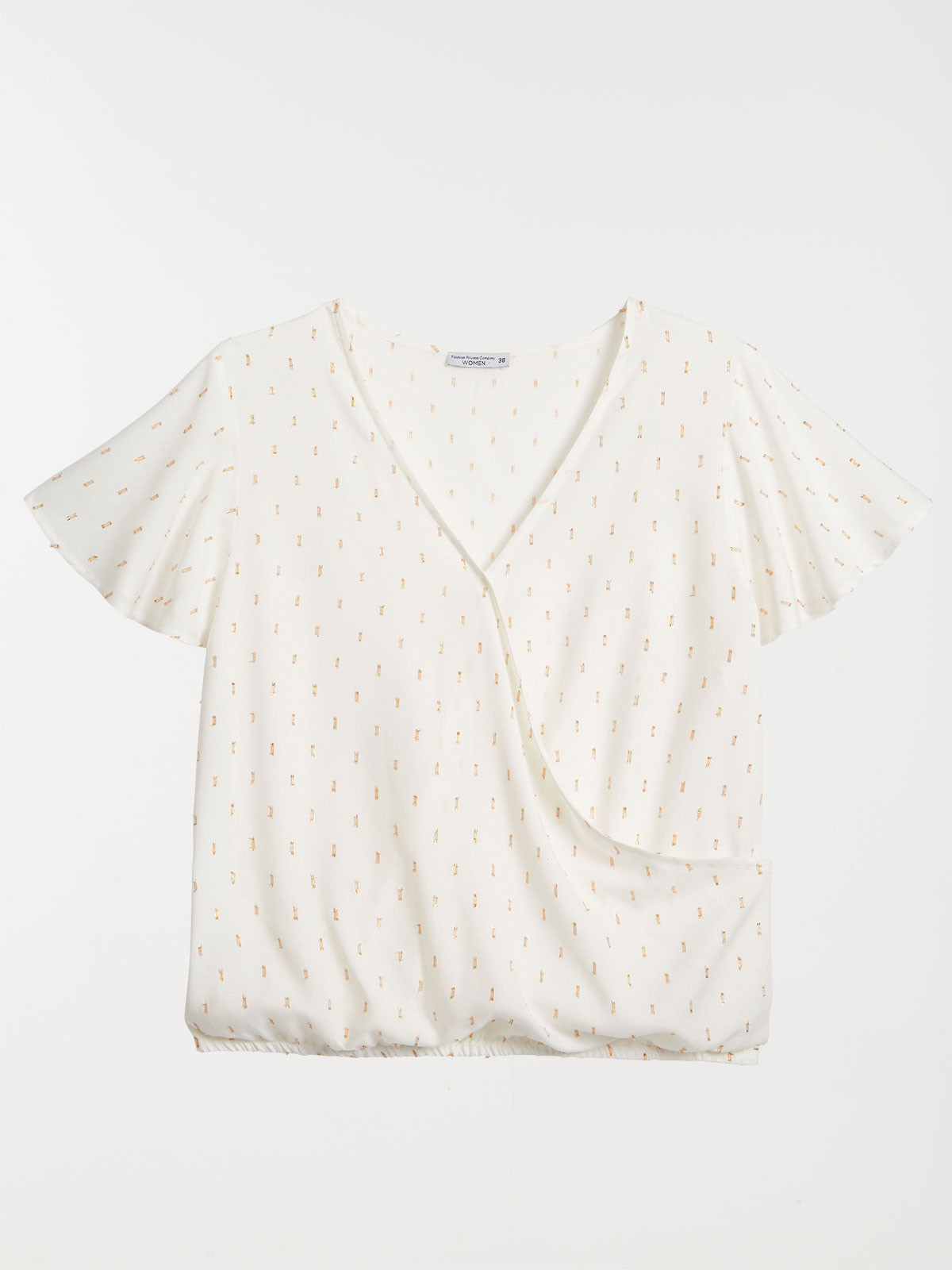 Blouse blanche imprimée femme