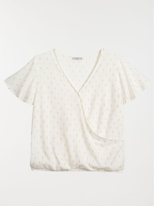 Blouse blanche imprimée femme
