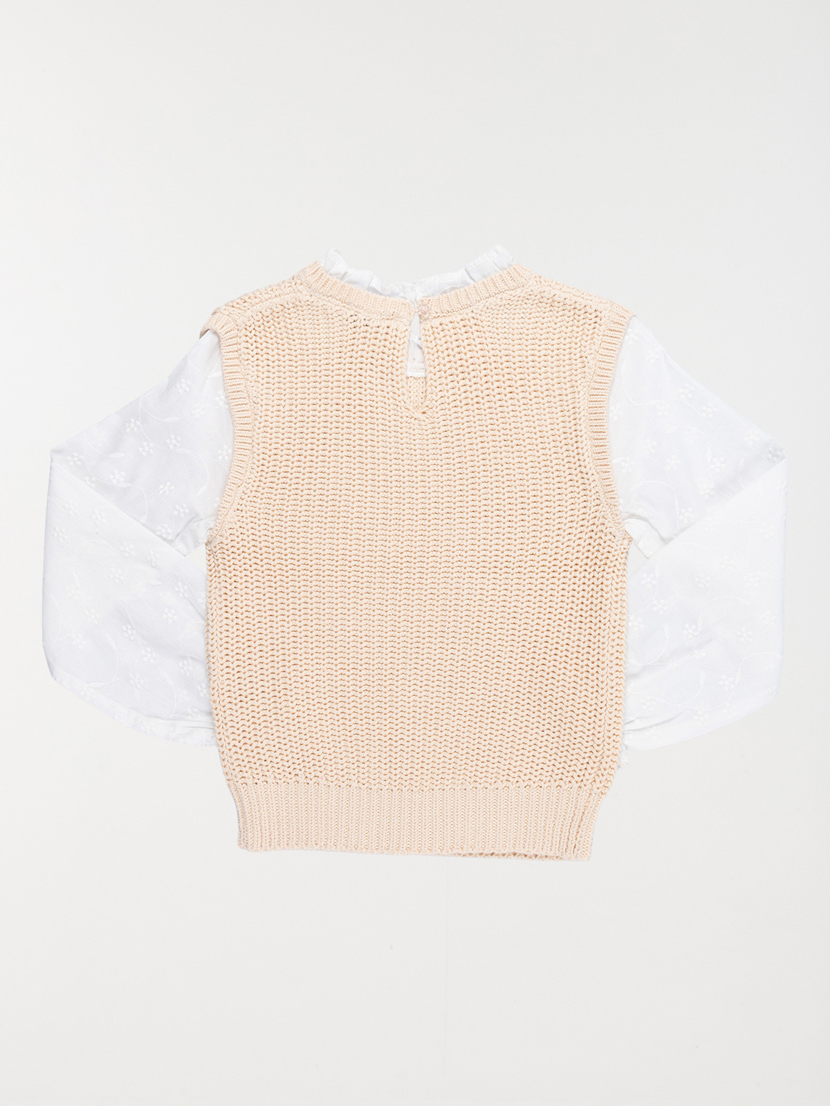Pull 2 en 1 fille beige rosé (3-12A) Pull 2 en 1 fille beige rosé (3-12A)