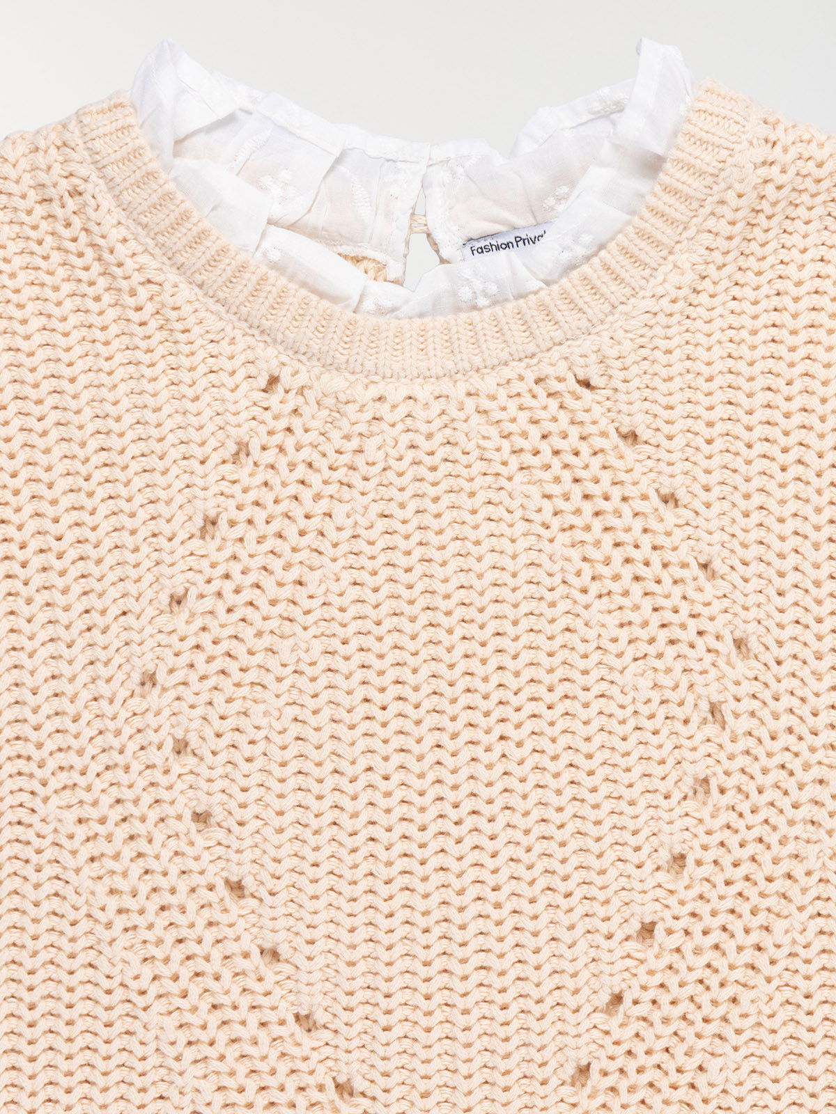 Pull 2 en 1 fille beige rosé (3-12A) Pull 2 en 1 fille beige rosé (3-12A)