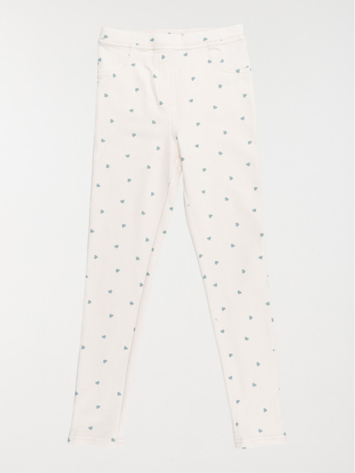 Jegging imprimé coeur fille (3-12A)