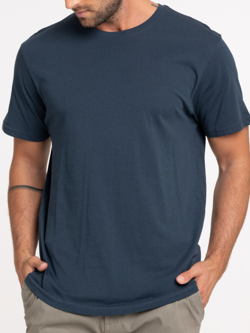 T-shirt col rond bleu nuit...
