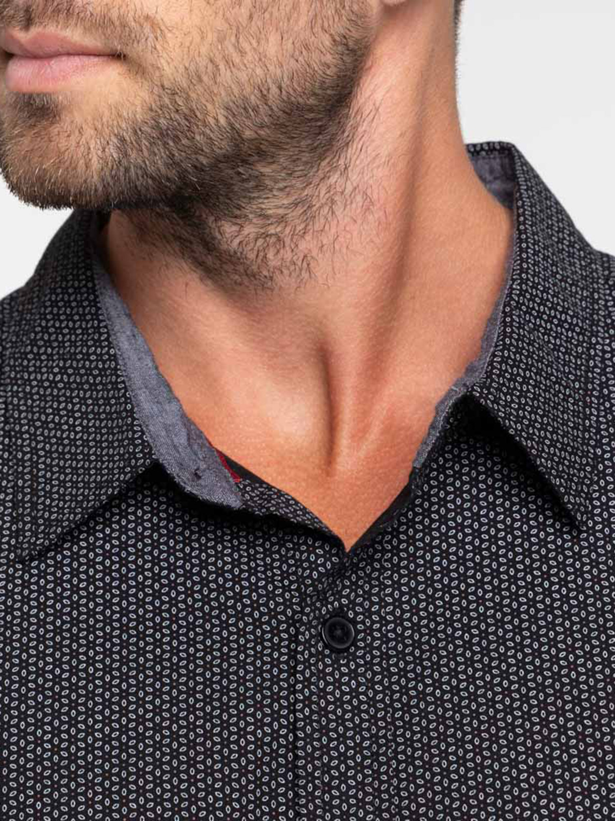 Chemise imprimée homme noir