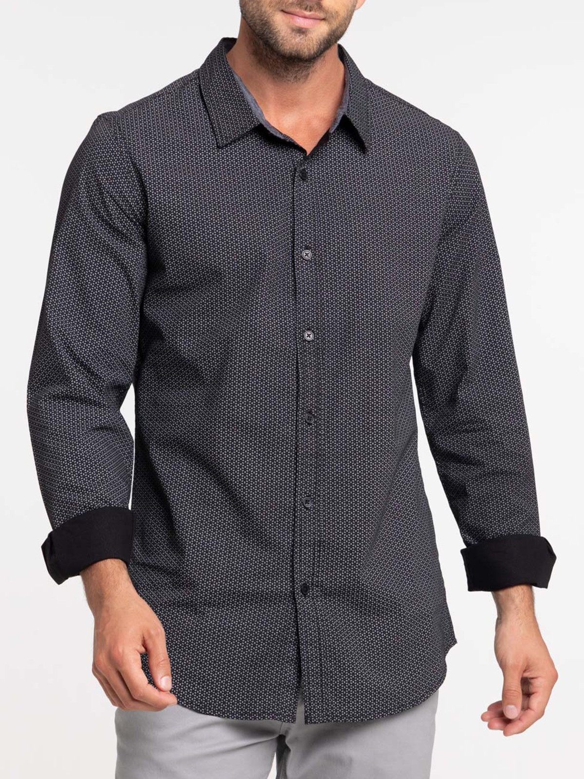 Chemise imprimée homme noir