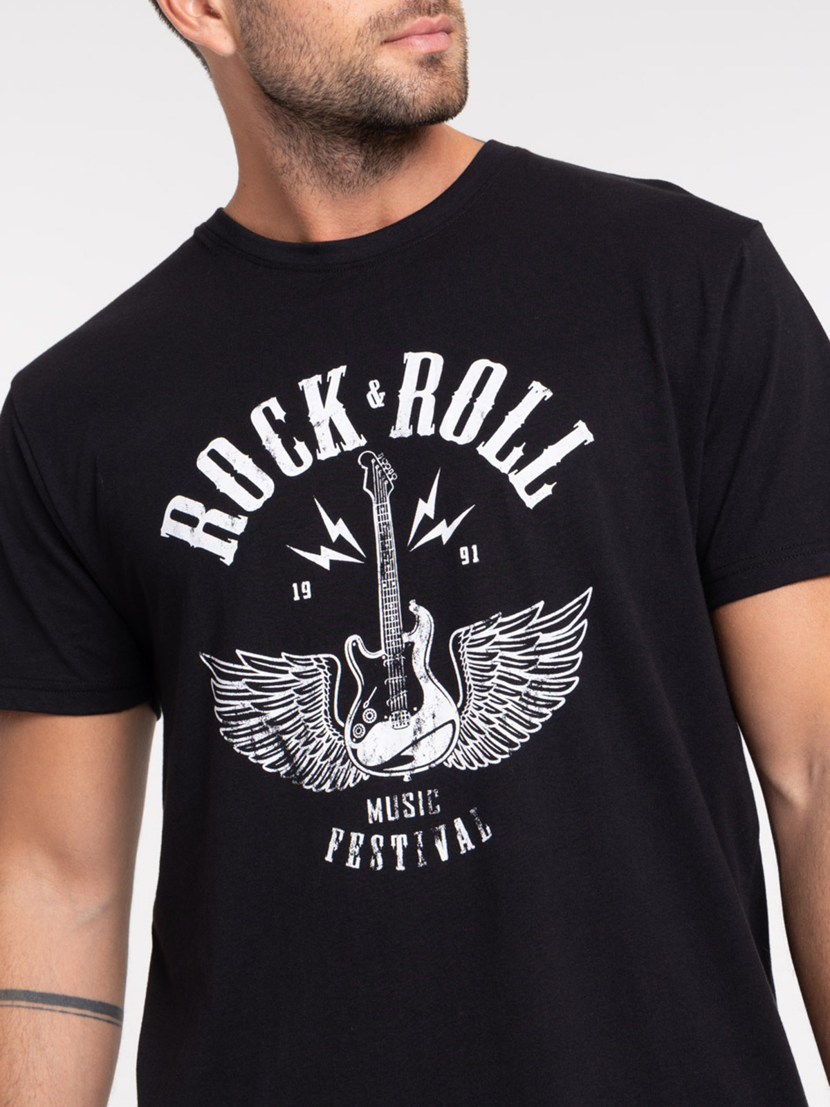 T-shirt Rock and Roll noir homme T-shirt Rock and Roll noir homme