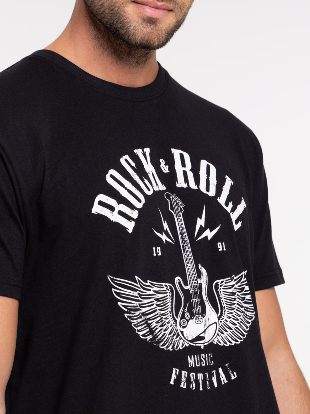 T-shirt Rock and Roll noir homme T-shirt Rock and Roll noir homme