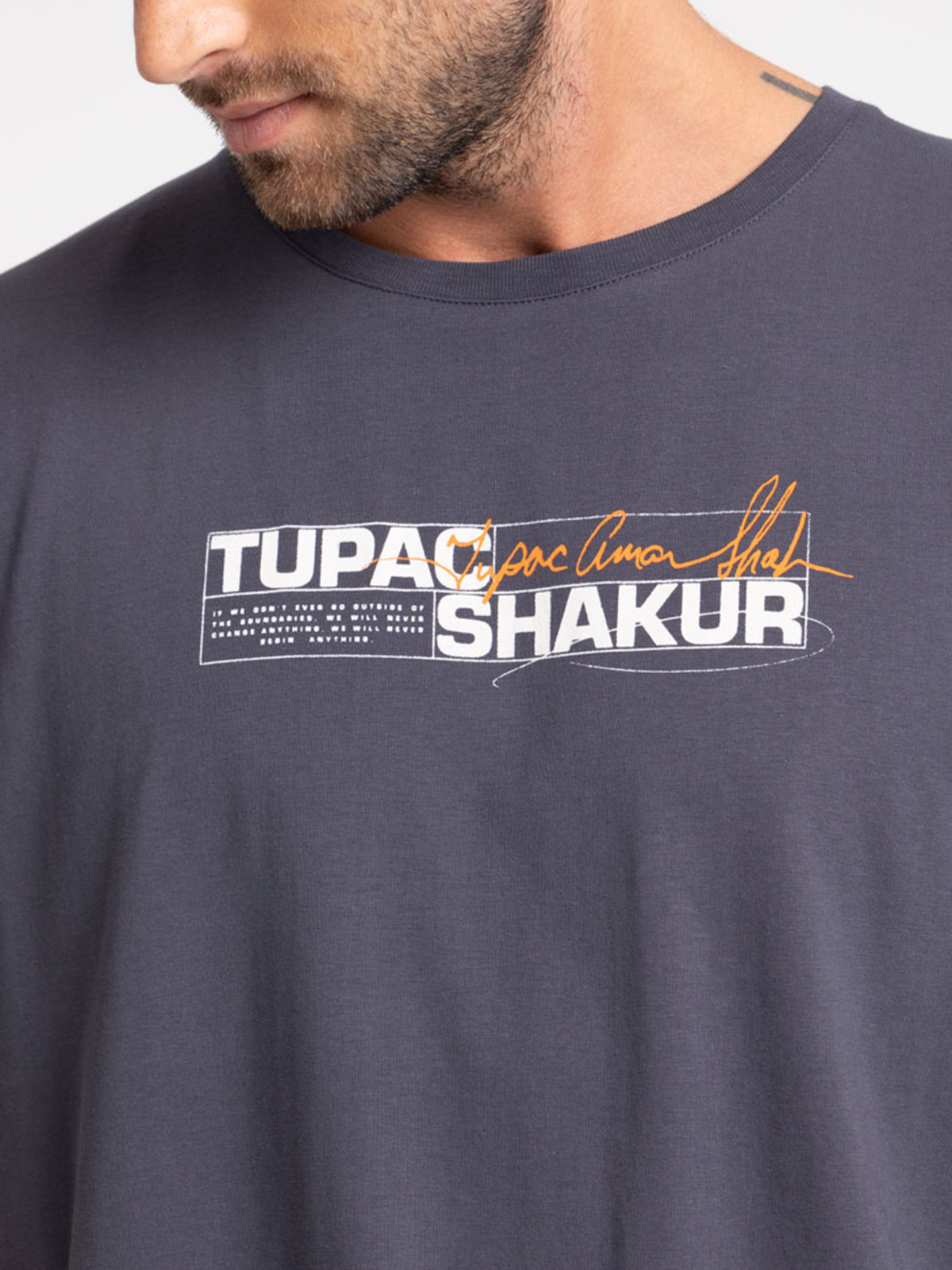T-shirt TUPAC gris anthracite homme