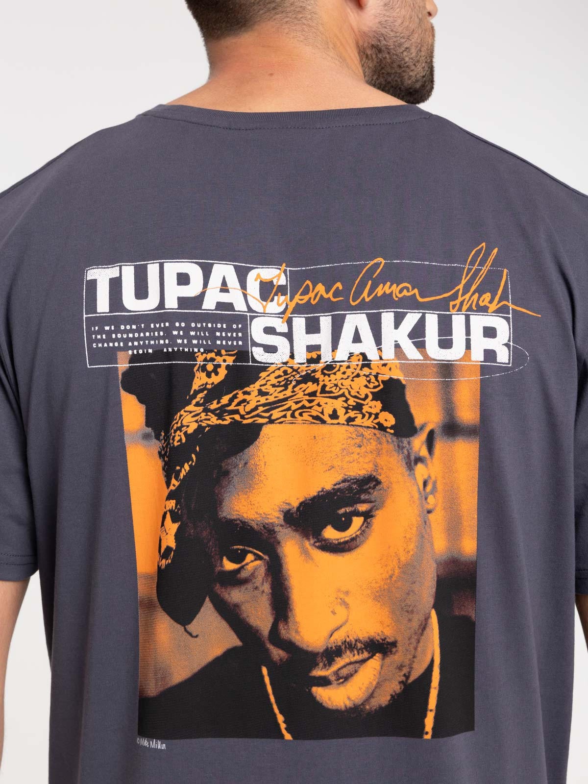 T-shirt TUPAC gris anthracite homme