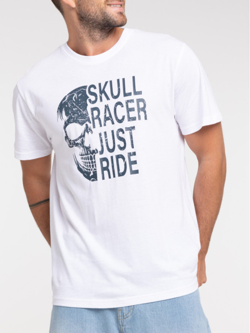 T-shirt blanc motif tête de...