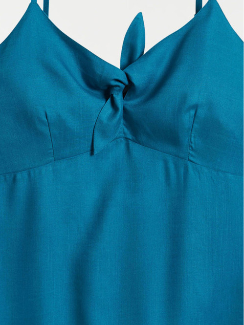 Top col V noeud canard vif femme