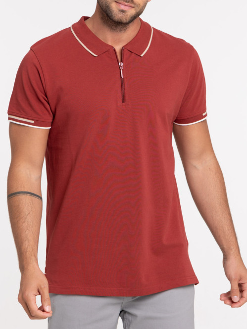 Polo zippé homme coloris...