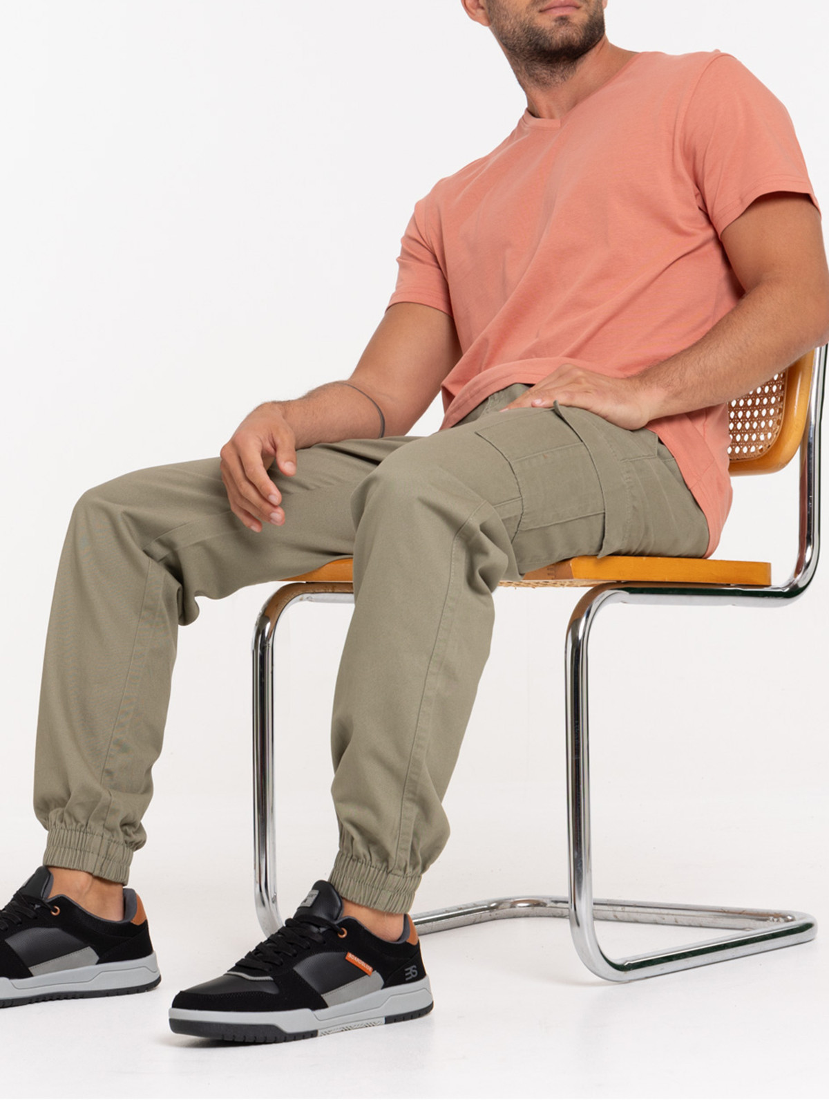 Pantalon cargo homme tilleul