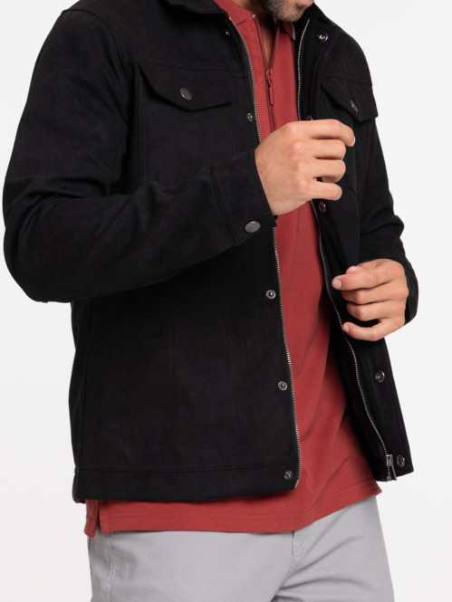 Veste suédine noire homme